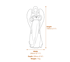 Angel of Peace Garden Statue in White Dimensions Diagram