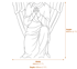 Praying Angel Garden Statue in White Dimensions Diagram