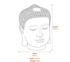 Extra Large Buddha Head Garden Statue in White Dimensions Diagram