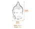 Large Thai Buddha Head Garden Statue in White Dimensions Diagram
