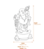 Wealthy Standing Buddha Garden Statue in White Dimensions Diagram