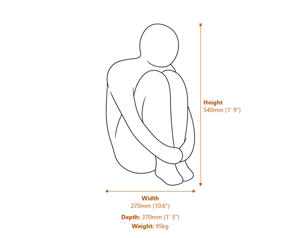 Large Henry Contemporary Art Garden Statue Dimensions Diagram