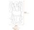 Cheering Buddha Garden Statue in White Dimensions Diagram