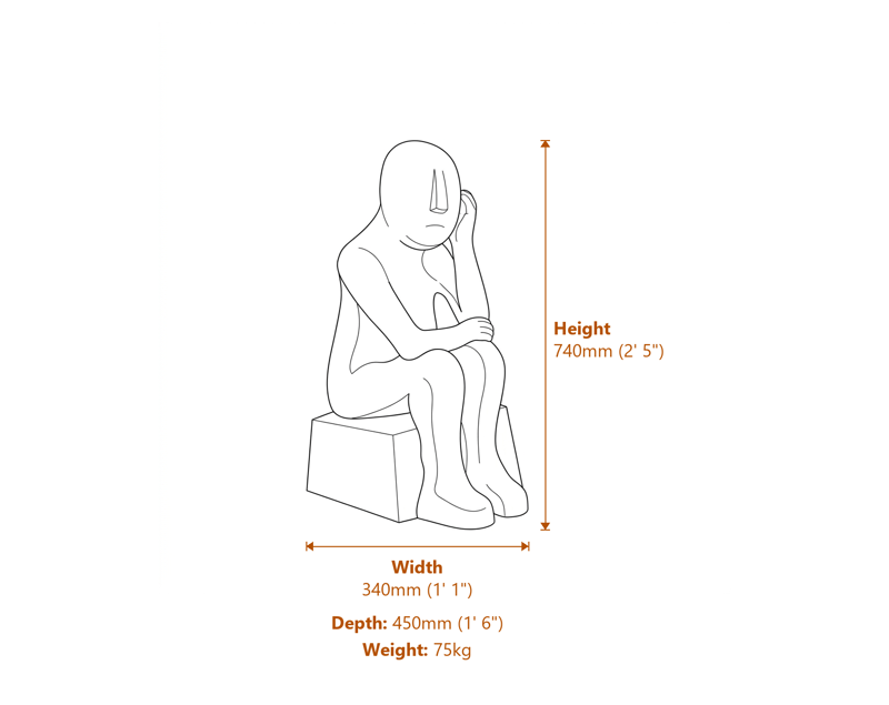 Stone Garden Statues Dimensions Diagram