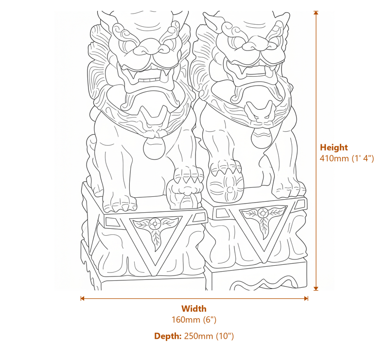 Animal Garden Ornaments Dimensions Diagram