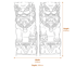Pair of Large Foo Dog Garden Statues in White Dimensions Diagram