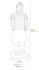 Standing Warrior Garden Statue in White Dimensions Diagram