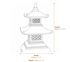 2 Tier Pagoda Garden Ornament in White Dimensions Diagram