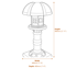 Tall Lantern Garden Ornament in White Dimensions Diagram