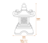 Chinese Pagoda Garden Ornament in White Dimensions Diagram
