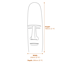 Easter Island Garden Statue in White Dimensions Diagram