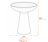 Modern Stone Birdbath in White Dimensions Diagram