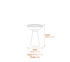 Modern Stone Birdbath in Grey Dimensions Diagram