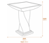 Winding Stone Birdbath in White Dimensions Diagram