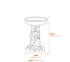 Budleia Birdbath in SandStone Dimensions Diagram