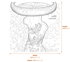 English Rose Birdbath in Sandstone Dimensions Diagram