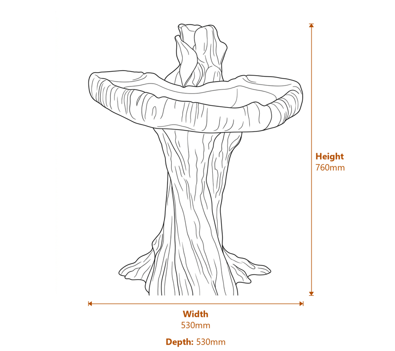 Stone Bird Baths Dimensions Diagram