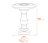 Stokeham Birdbath in Sandstone Dimensions Diagram