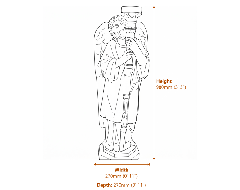 Stone Garden Statues Dimensions Diagram
