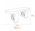 Curved Leaf Stone Garden Bench in Sandstone Dimensions Diagram