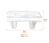 Sleeper Stone Garden Bench in Stone Dimensions Diagram