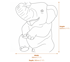 Sitting Elephant Stone Garden Ornament in Stone Dimensions Diagram