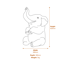 Sitting Elephant Stone Garden Ornament in Sandstone Dimensions Diagram