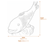Joyous Fish Stone Garden Ornament in Sandstone Dimensions Diagram