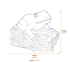 Frog on a Log Stone Garden Ornament in Sandstone Dimensions Diagram