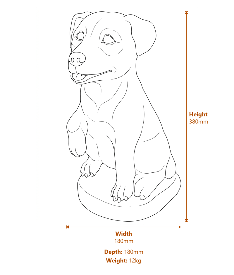 Dog Garden Ornaments Dimensions Diagram