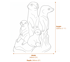 Meerkat Family Stone Garden Ornament in Stone Dimensions Diagram