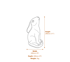 Moon Gazing Hare Garden Ornament in Sandstone Dimensions Diagram
