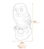 Barn Owl Garden Ornament in Stone Dimensions Diagram
