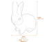 Sitting Rabbit Garden Ornament in Sandstone Dimensions Diagram