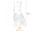 Standing Rabbit Garden Ornament in Stone Dimensions Diagram