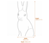 Standing Rabbit Garden Ornament in Sandstone Dimensions Diagram