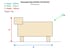 Sausage Dog Garden Ornament in Sandstone Dimensions Diagram