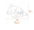 Sleeping Puppy Garden Ornament in Sandstone Dimensions Diagram