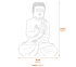 Buddha Prince Garden Ornament in Sandstone Dimensions Diagram