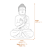 Buddha Prince Garden Ornament in Stone Dimensions Diagram