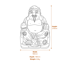 Earth Buddha Garden Ornament in Stone Dimensions Diagram