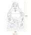 Earth Buddha Garden Ornament in Sandstone Dimensions Diagram