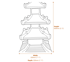 Grand Pagoda Garden Ornament in Stone Dimensions Diagram