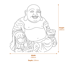 Medium Jolly Buddha Garden Ornament in Sandstone Dimensions Diagram