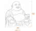Large Jolly Buddha Garden Ornament in Stone Dimensions Diagram