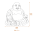 Large Jolly Buddha Garden Ornament in Sandstone Dimensions Diagram