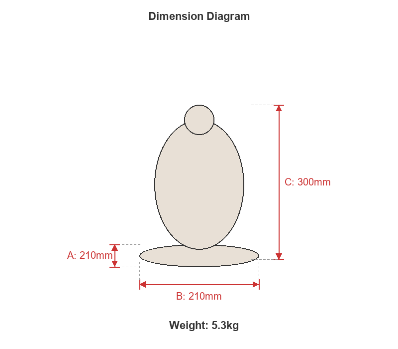 Small Hatchling Dragon Stone Garden Ornament in Stone Dimensions Diagram