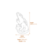 Small Hatchling Dragon Stone Garden Ornament in Sandstone Dimensions Diagram