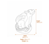 Smiling Hatchling Dragon Stone Garden Ornament in Sandstone Dimensions Diagram