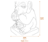 Gargoyle with Shield Stone Garden Ornament in Stone Dimensions Diagram